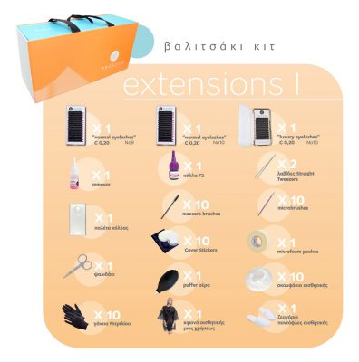 βαλιτσάκι extensions βλεφαρίδων
